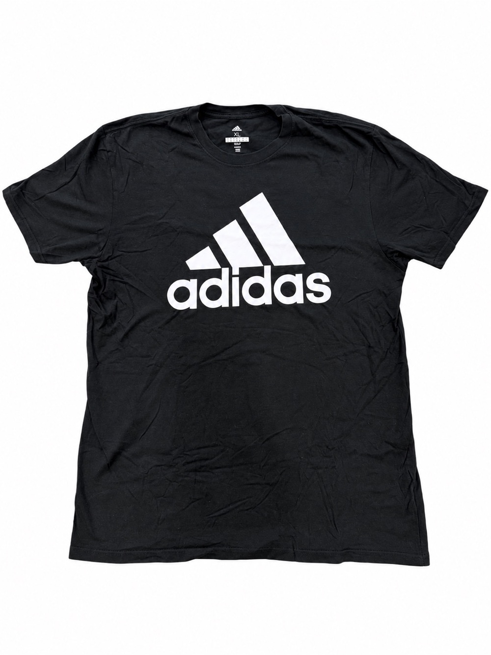 adidas Black Short Sleeve Tee with White Logo
